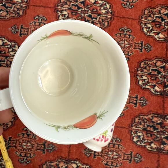 Cute Pair of Similar Fruit Pattern Porcelain Coffee Mugs Dunoon & Roy Kirkham - Picture 6 of 9